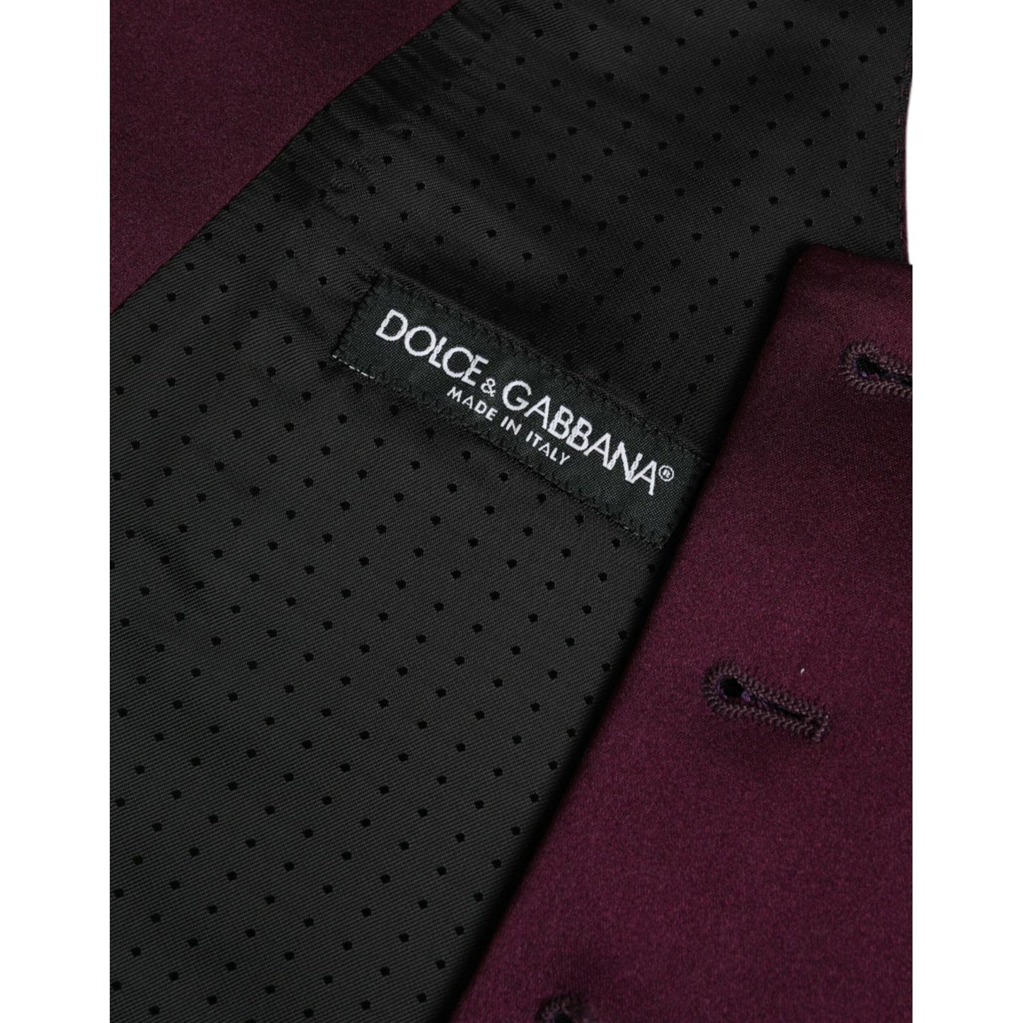 Dolce & Gabbana Maroon Satin Silk Waistcoat Dress Formal Vest maroon-satin-silk-waistcoat-dress-formal-vest