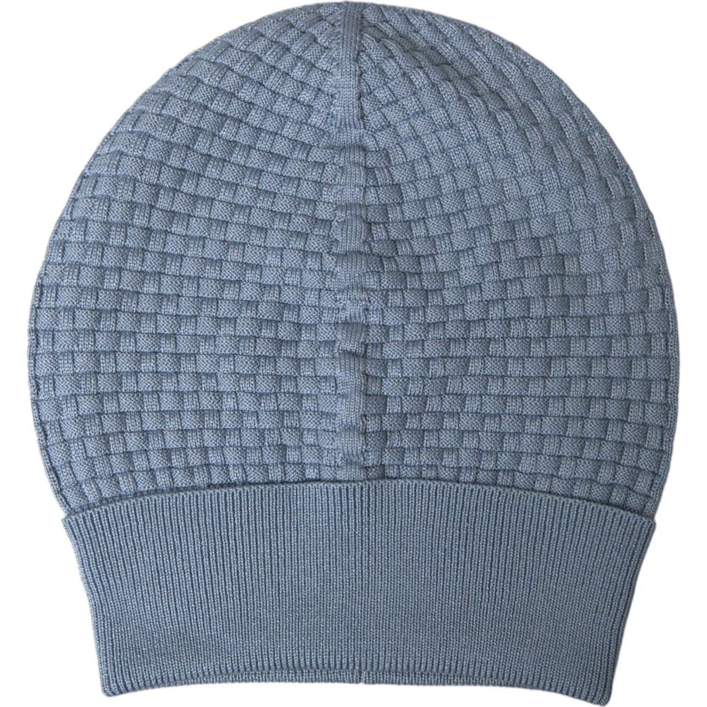 Light Blue Cotton Blend Beanie Bonnet Hat