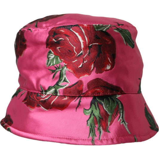 Pink Floral Cap Cotton Bucket Hat Men