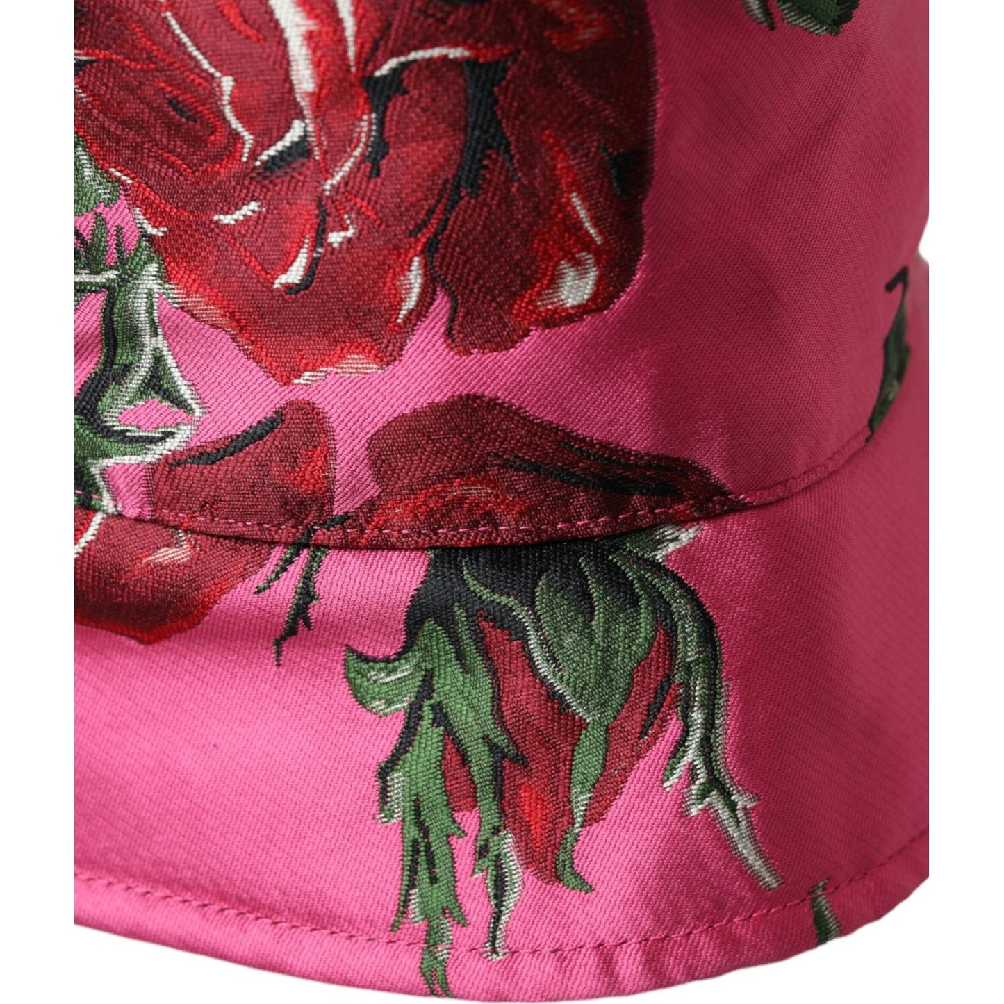 Pink Floral Cap Cotton Bucket Hat Men