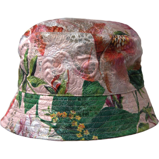 Multicolor Floral Jacquard Bucket Hat Men