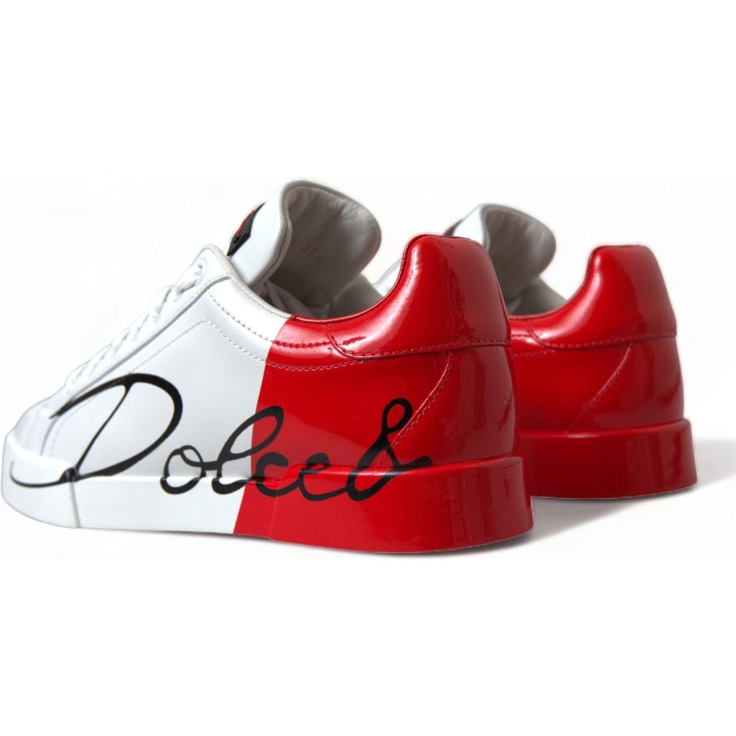 Dolce & Gabbana | Elegant White Leather Portofino Sneakers| McRichard Designer Brands   