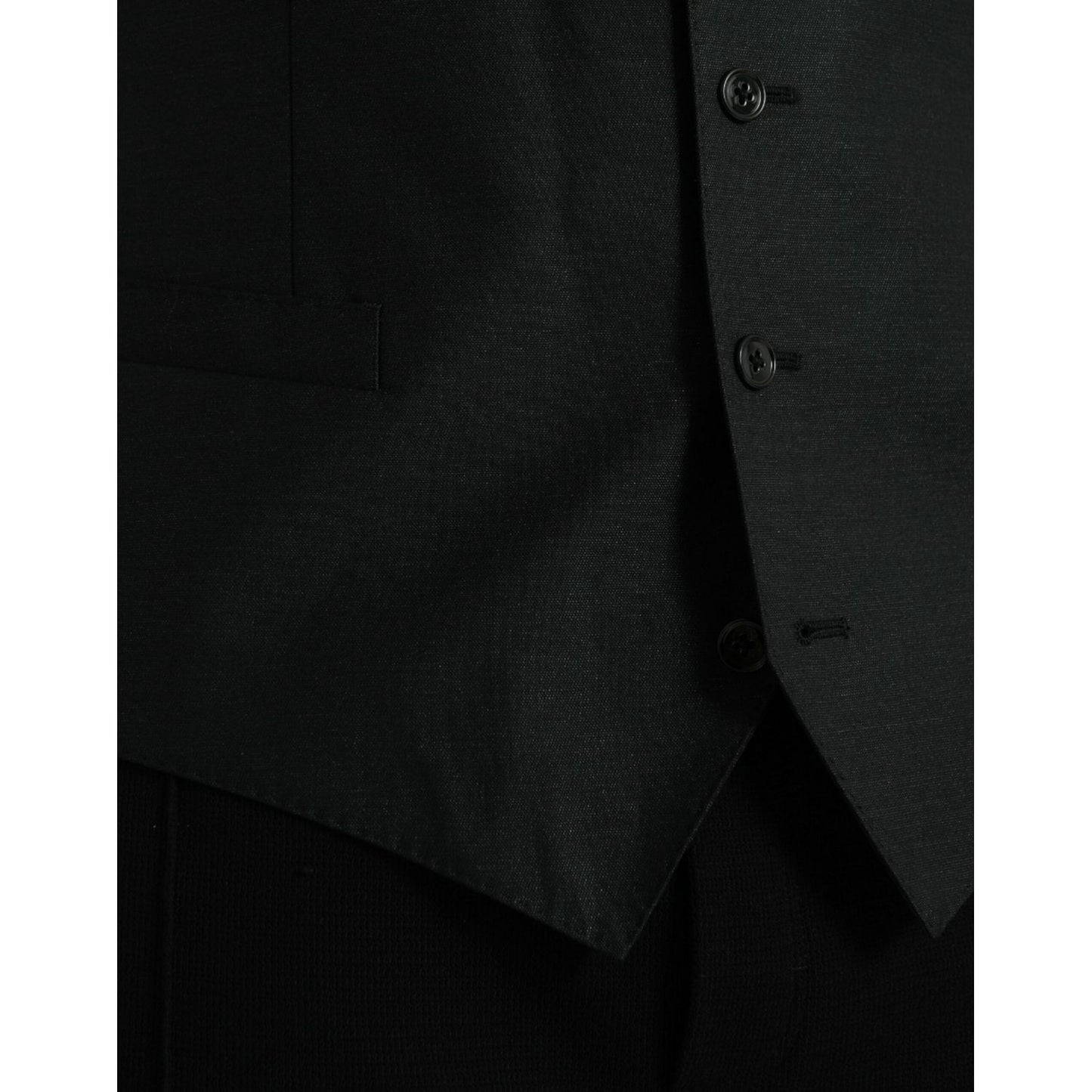 Dolce & Gabbana Black Wool Waistcoat Dress Formal Vest black-wool-waistcoat-dress-formal-vest-6