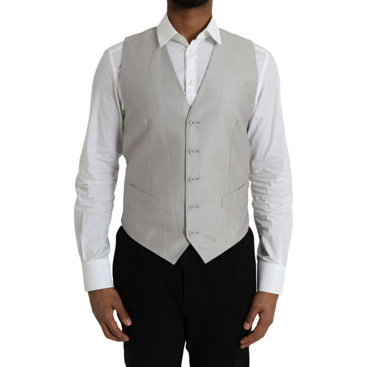 Dolce & GabbanaLight Gray Wool Formal Dress Waistcoat VestMcRichard Designer Brands£359.00