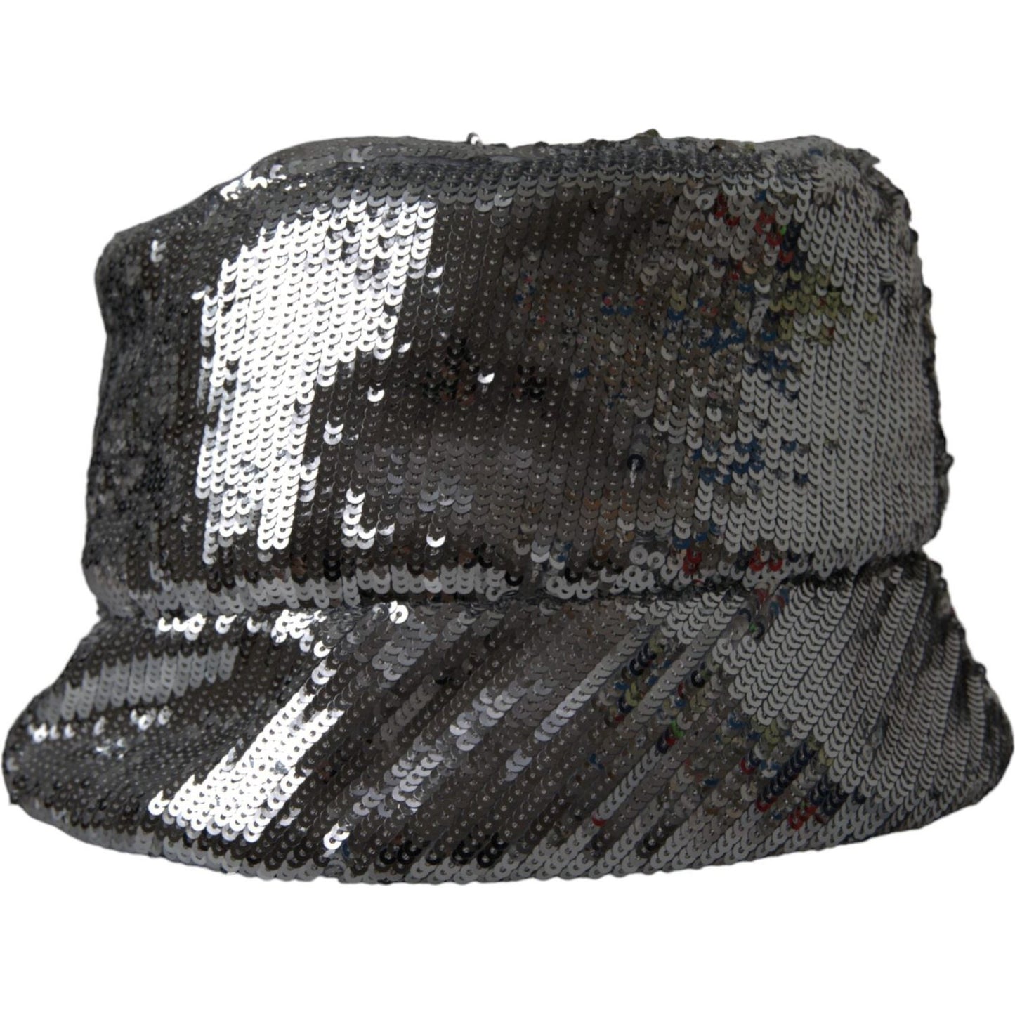 Silver Sequined Nylon Bucket Hat Men