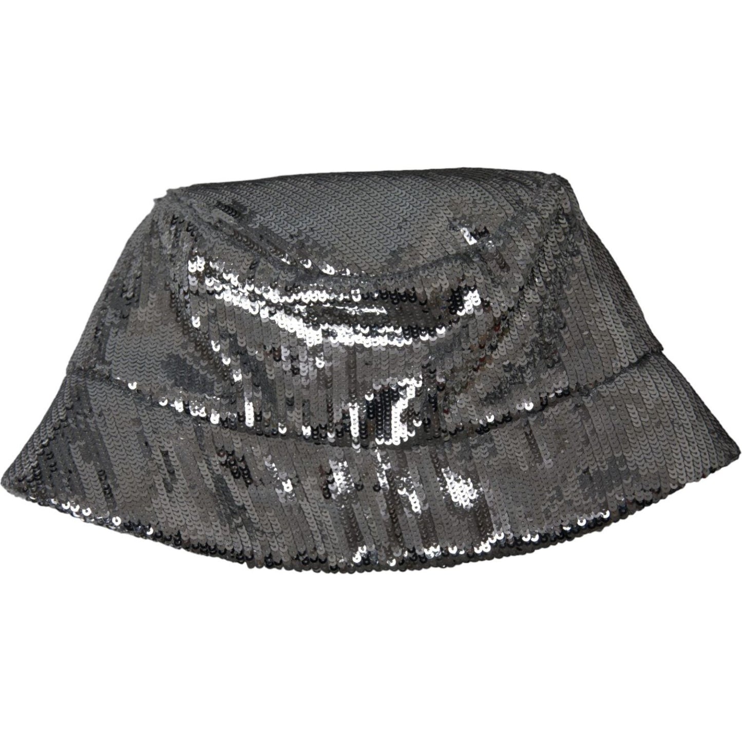 Silver Sequined Nylon Bucket Hat Men