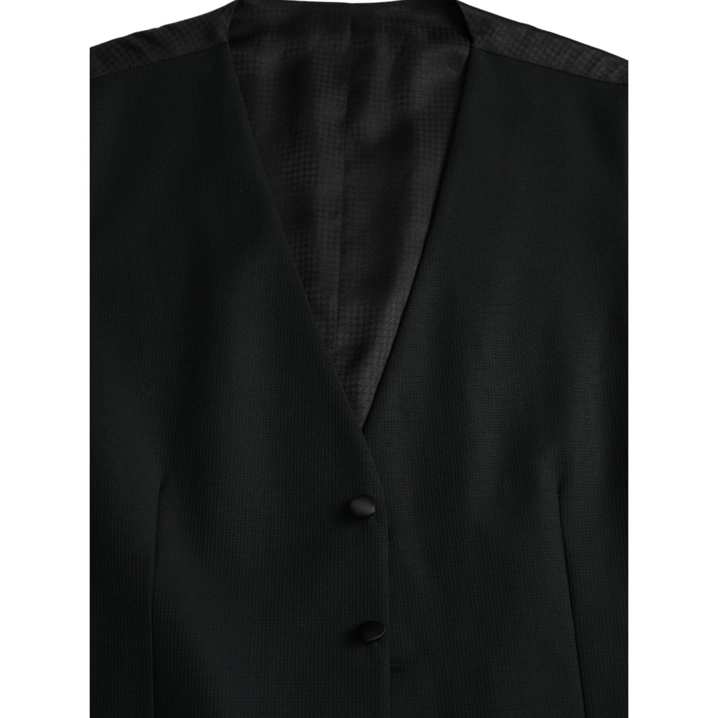 Dolce & Gabbana Black Wool Waistcoat Dress Formal Vest black-wool-waistcoat-dress-formal-vest-2