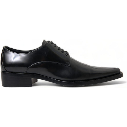 Dolce & GabbanaElegant Black Leather Formal FlatsMcRichard Designer Brands£419.00