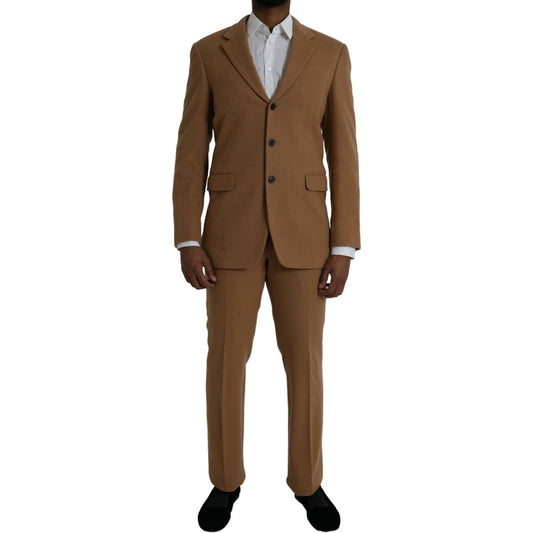 Prada Brown Cashmere 2 Piece Single Breasted Suit brown-cashmere-2-piece-single-breasted-suit