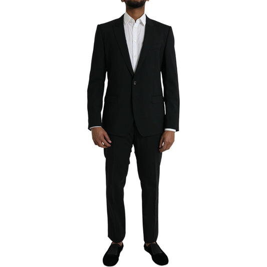 Dolce & Gabbana Black Wool MARTINI Formal 2 Piece Suit black-wool-martini-formal-2-piece-suit
