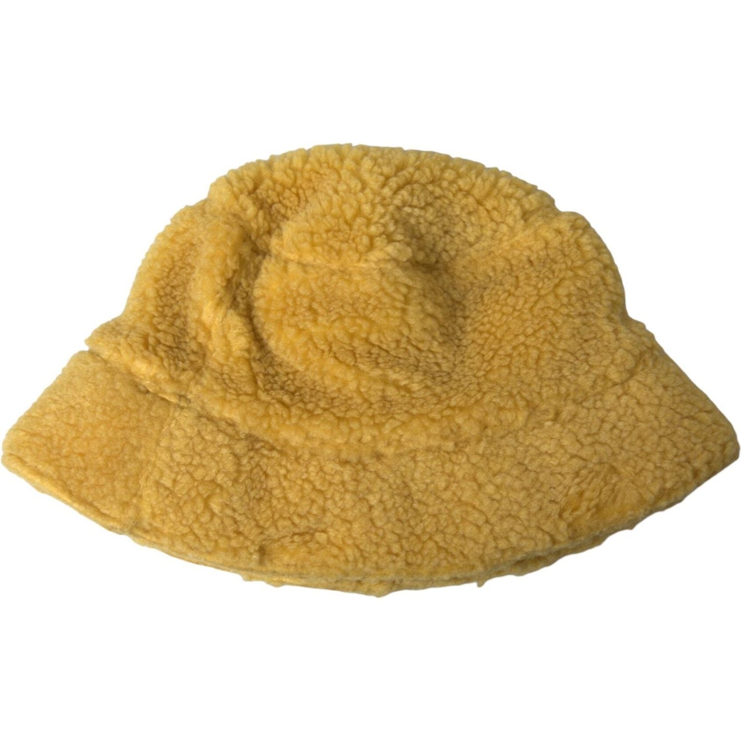 Yellow Fluffy Fleece Fur Bucket Hat Men