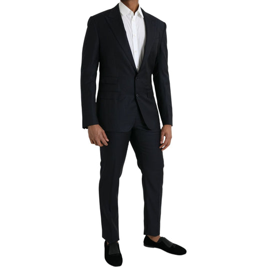 Dolce & Gabbana Dark Blue Wool NAPOLI Formal 2 Piece Suit dark-blue-wool-napoli-formal-2-piece-suit