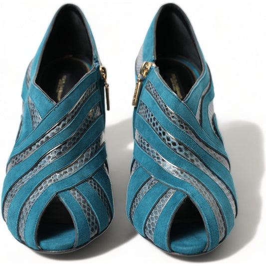 Dolce & Gabbana Teal Suede Peep Toe Heels Pumps teal-suede-leather-peep-toe-heels-pumps-shoes 465A2707-BG-scaled-a26a2e12-f77.jpg