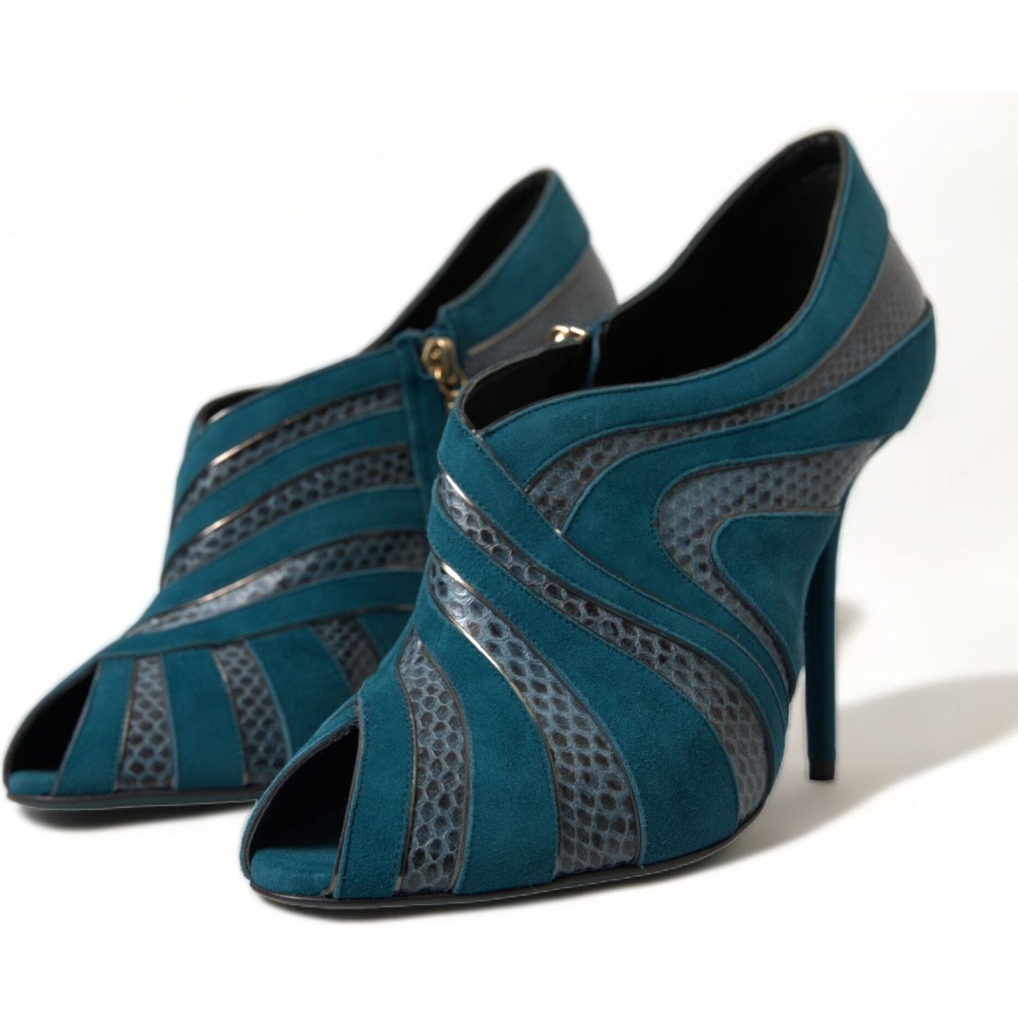 Dolce & Gabbana Teal Suede Peep Toe Heels Pumps teal-suede-leather-peep-toe-heels-pumps-shoes 465A2708-BG-scaled-8beb3ee1-3ba.jpg