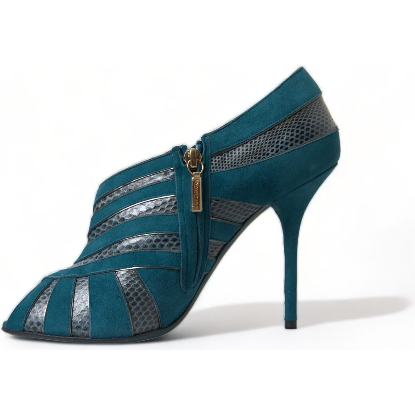Dolce & Gabbana Teal Suede Peep Toe Heels Pumps teal-suede-leather-peep-toe-heels-pumps-shoes 465A2710-BG-scaled-efc2f4f5-621.jpg