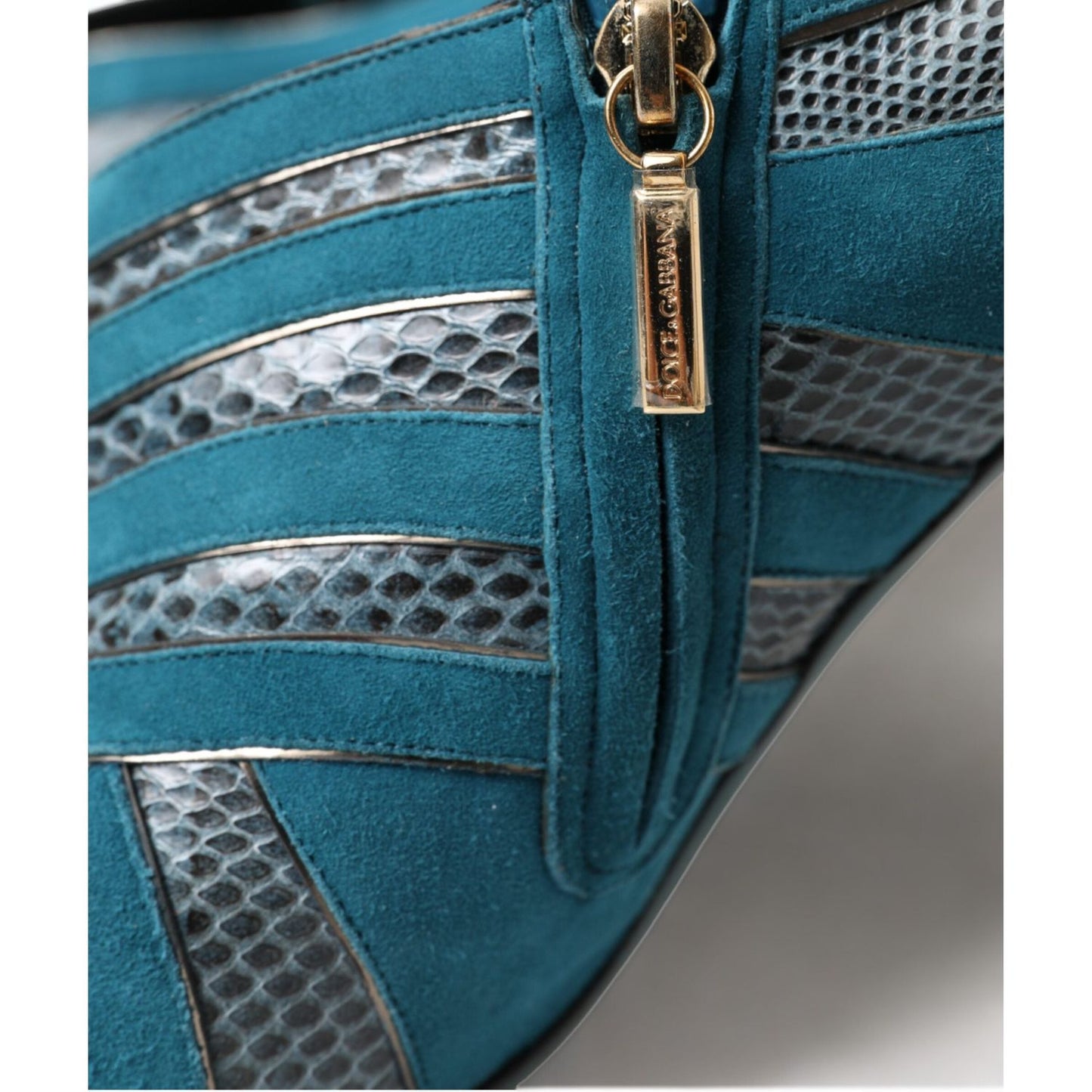 Dolce & GabbanaTeal Suede Peep Toe Heels PumpsMcRichard Designer Brands£529.00