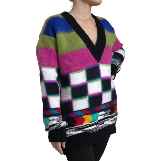 Dolce & Gabbana Multicolor V-Neck Luxury Pullover Sweater multicolor-stripes-v-neck-pullover-sweater