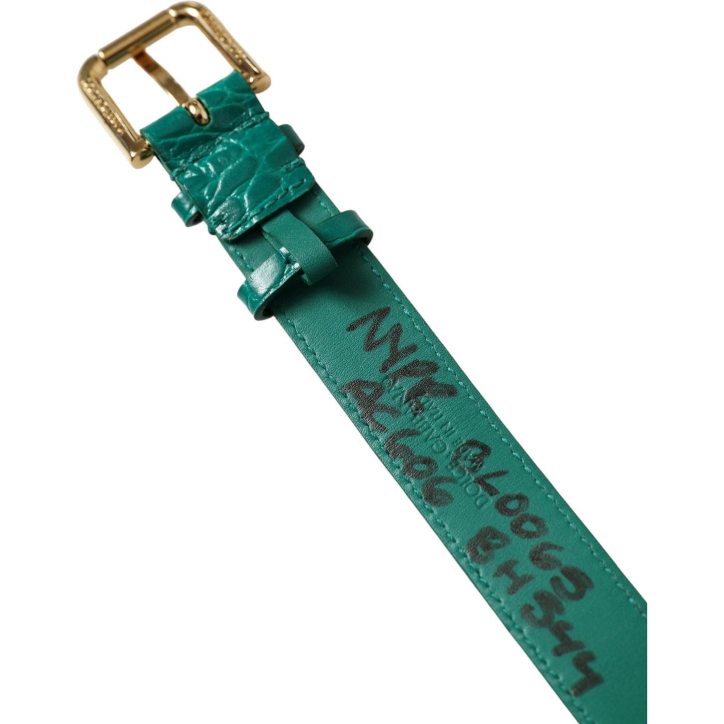 Dolce & Gabbana Elegant Green Leather Neck Band elegant-green-leather-neck-band