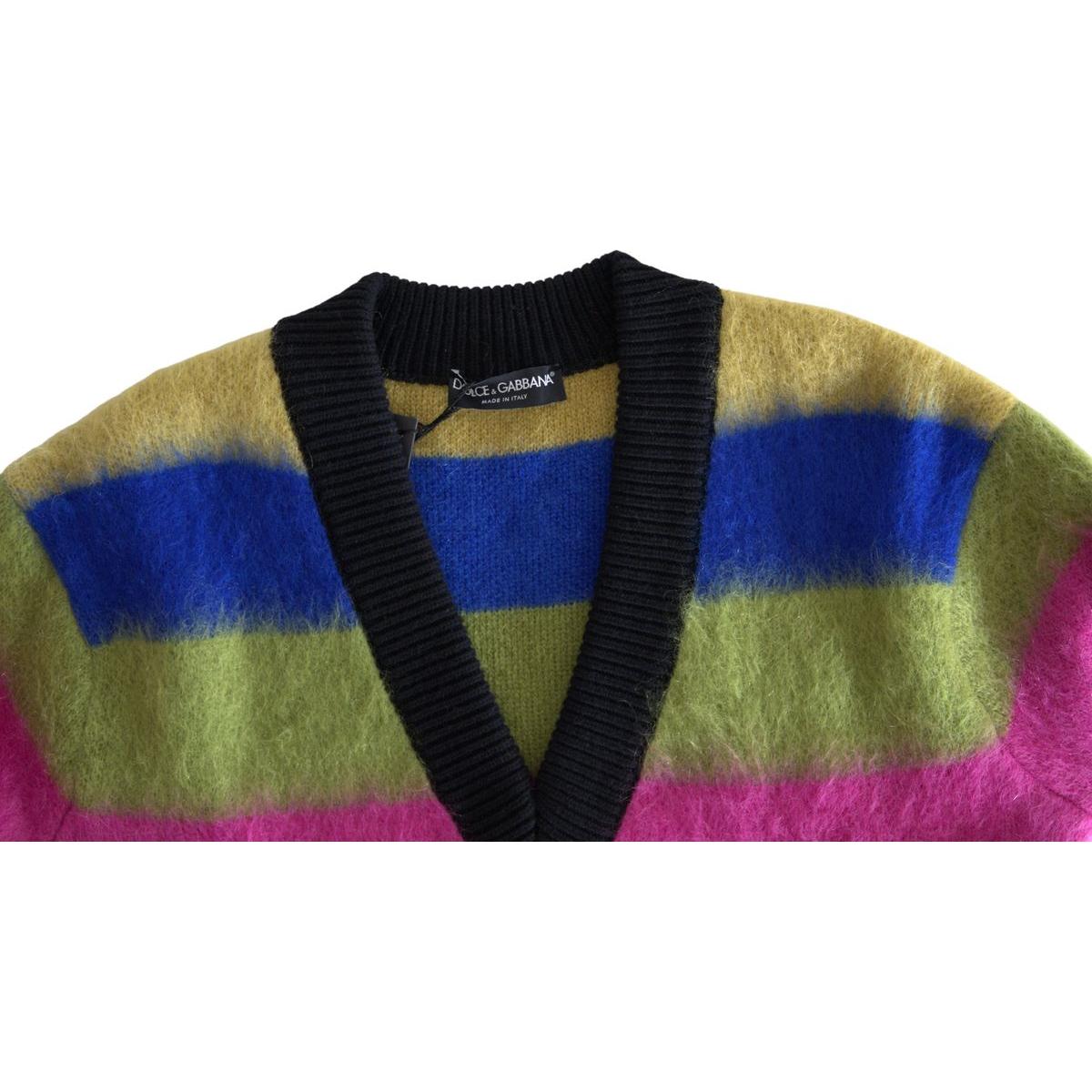 Dolce & GabbanaMulticolor V-Neck Luxury Pullover SweaterMcRichard Designer Brands£1219.00