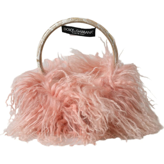 Dolce & Gabbana | Elegant Pink Fur Earmuffs - Winter Chic Accessory| McRichard Designer Brands   