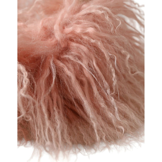 Dolce & Gabbana | Elegant Pink Fur Earmuffs - Winter Chic Accessory| McRichard Designer Brands   
