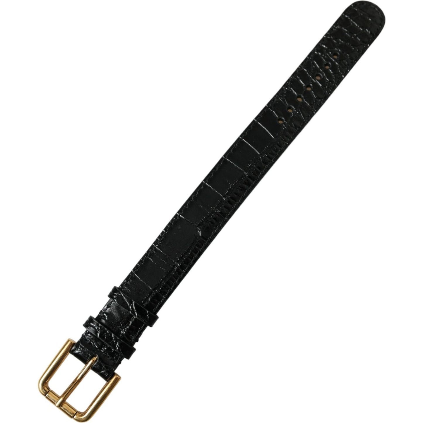 Dolce & Gabbana Elegant Gold Black Leather Bracelet elegant-gold-black-leather-bracelet