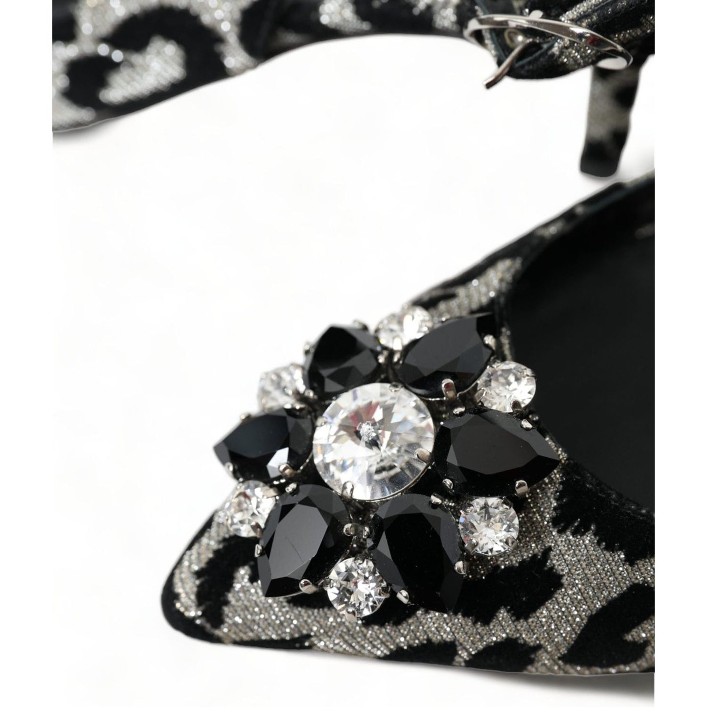 Dolce & Gabbana Crystal Leopard Slingback Heels Pumps silver-leopard-crystal-slingback-pumps-shoes