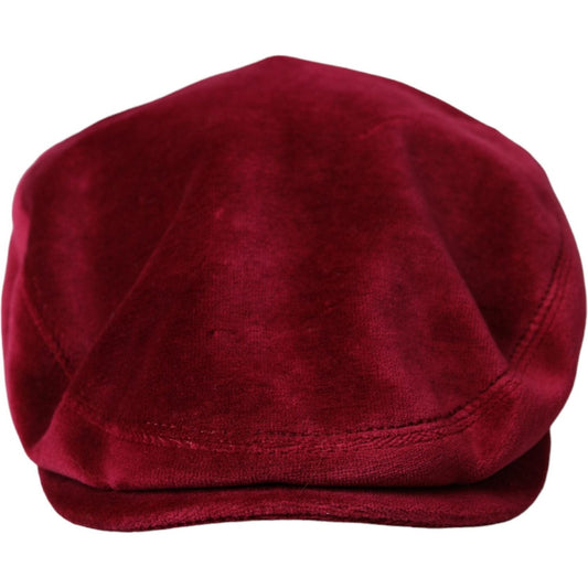 Maroon Velvet Cotton Newsboy Hat Men