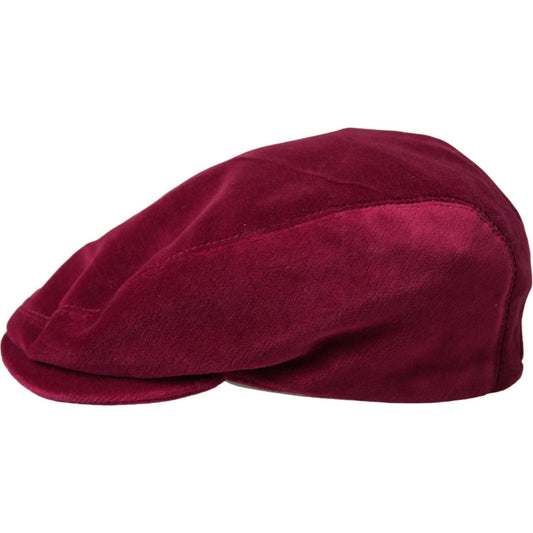 Maroon Velvet Cotton Newsboy Hat Men