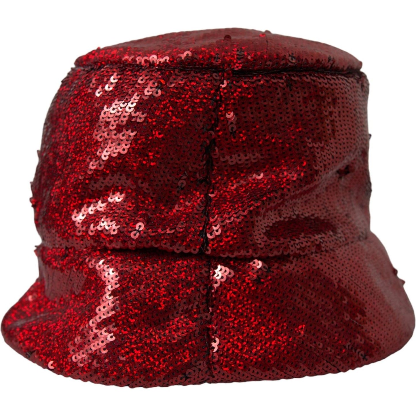 Red Sequined Nylon Bucket Hat Men