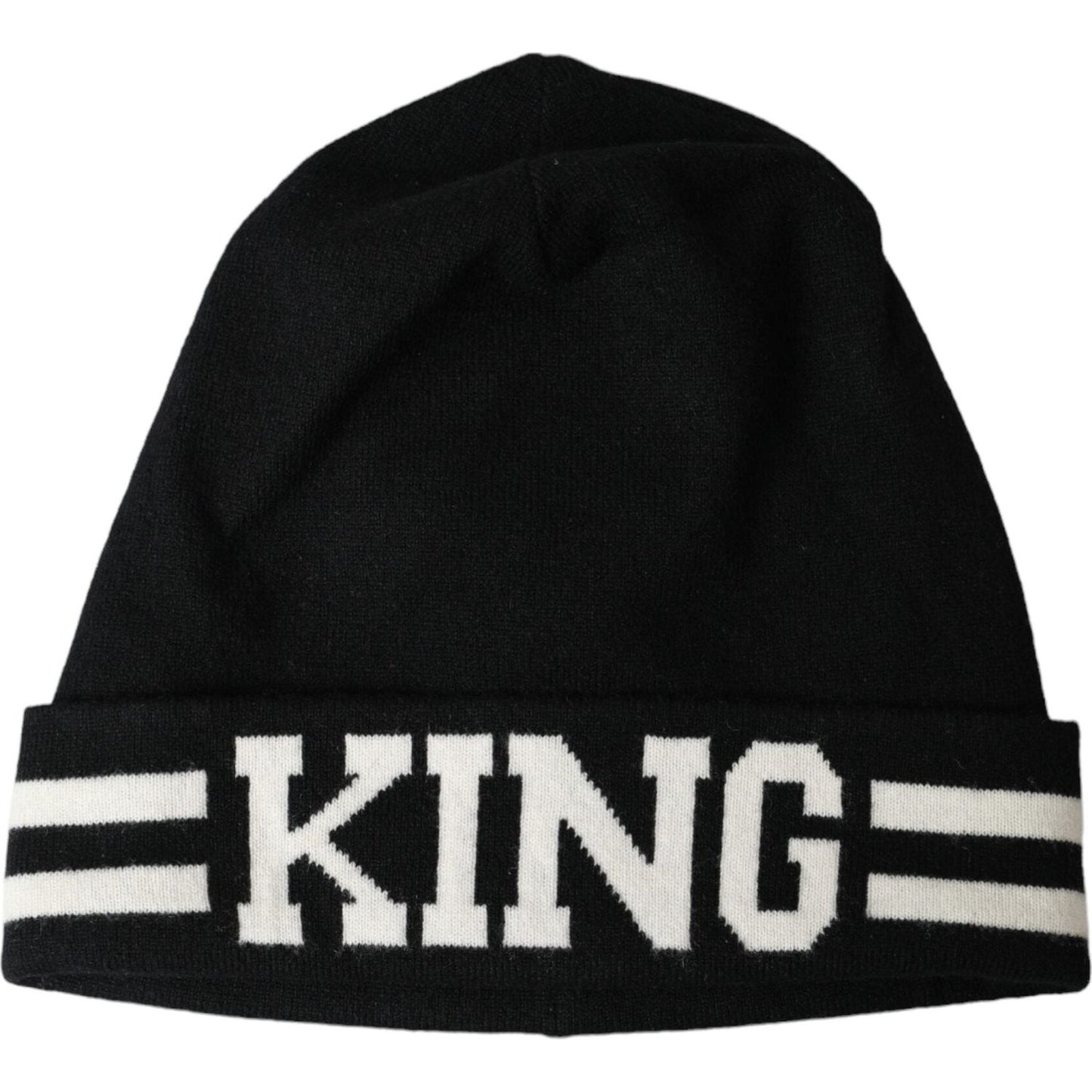 Black White Cashmere DG King Winter Beanie Hat