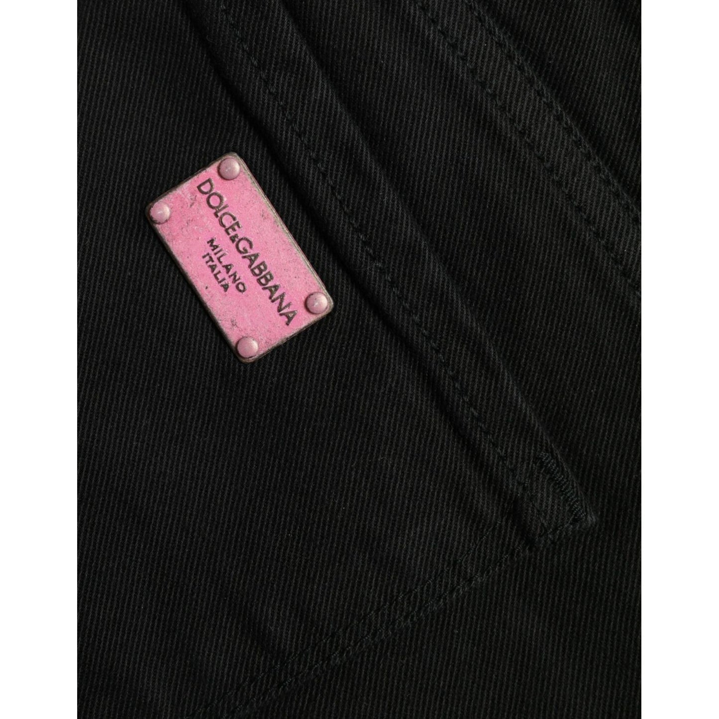 Dolce & Gabbana Elegant Black Mid-Waist Stretch Jeans black-cotton-mid-waist-skinny-denim-jeans-3