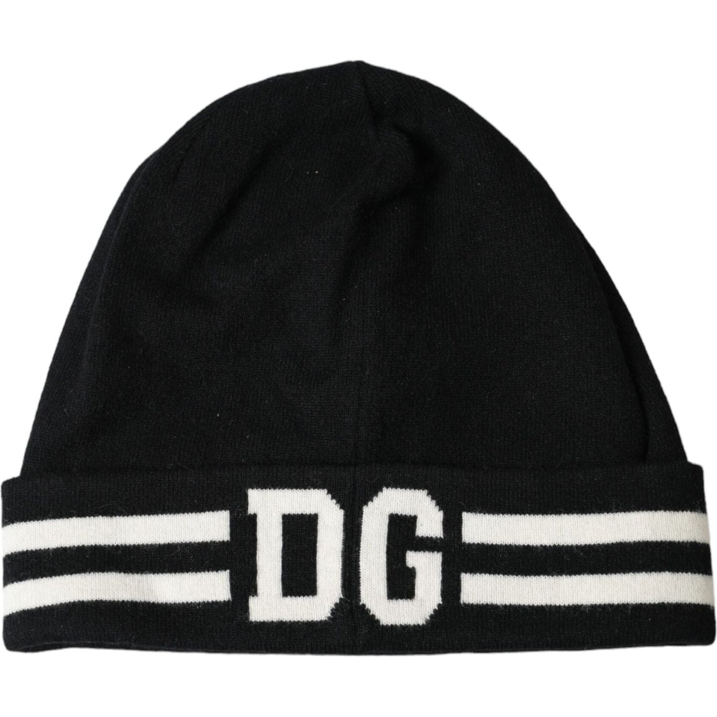 Black White Cashmere DG King Winter Beanie Hat