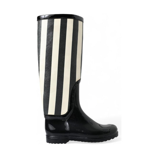 Dolce & GabbanaBlack and White Striped Knee High BootsMcRichard Designer Brands£339.00