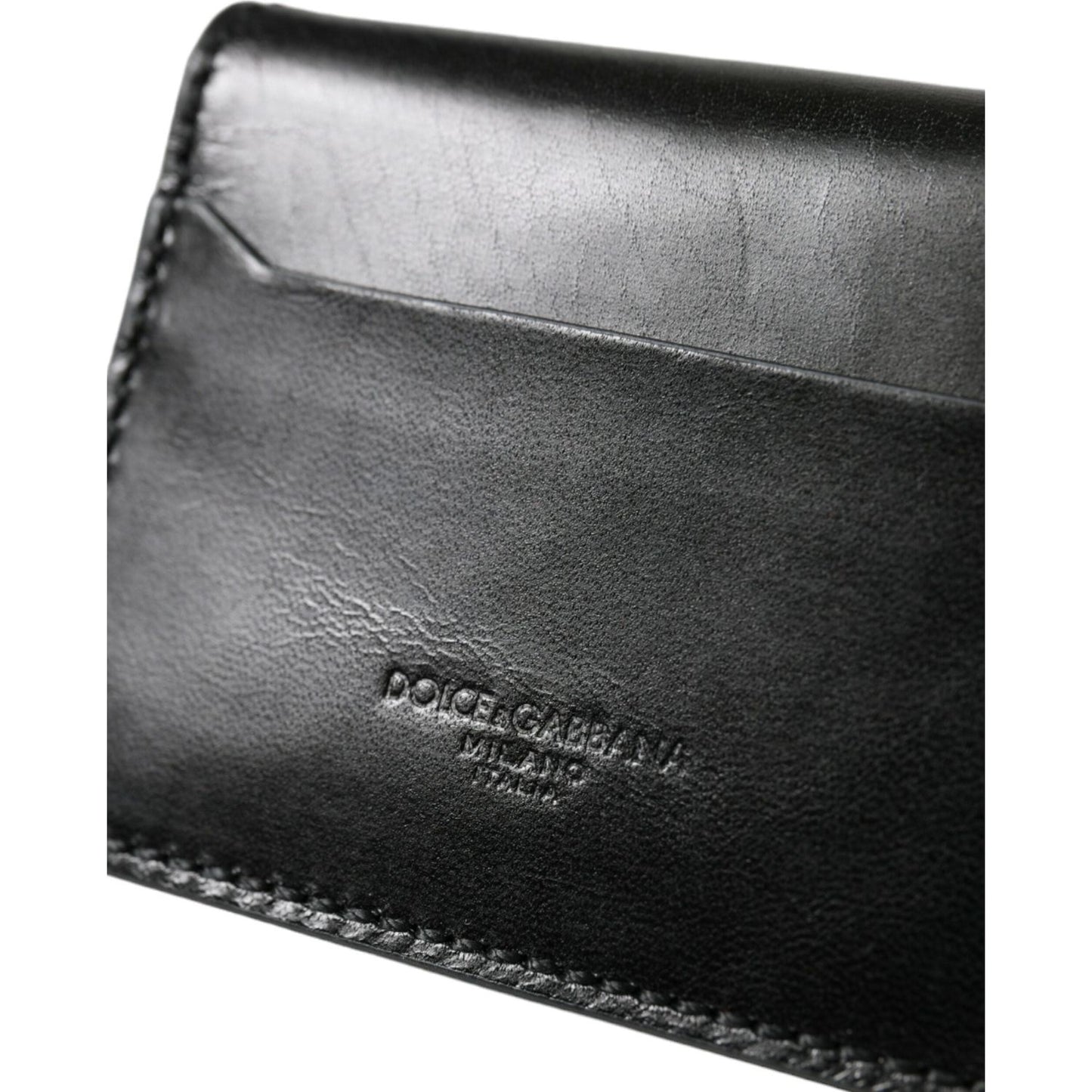 Dolce & Gabbana Black Leather Bifold Logo Card Holder Keyring Wallet black-leather-bifold-logo-card-holder-keyring-wallet