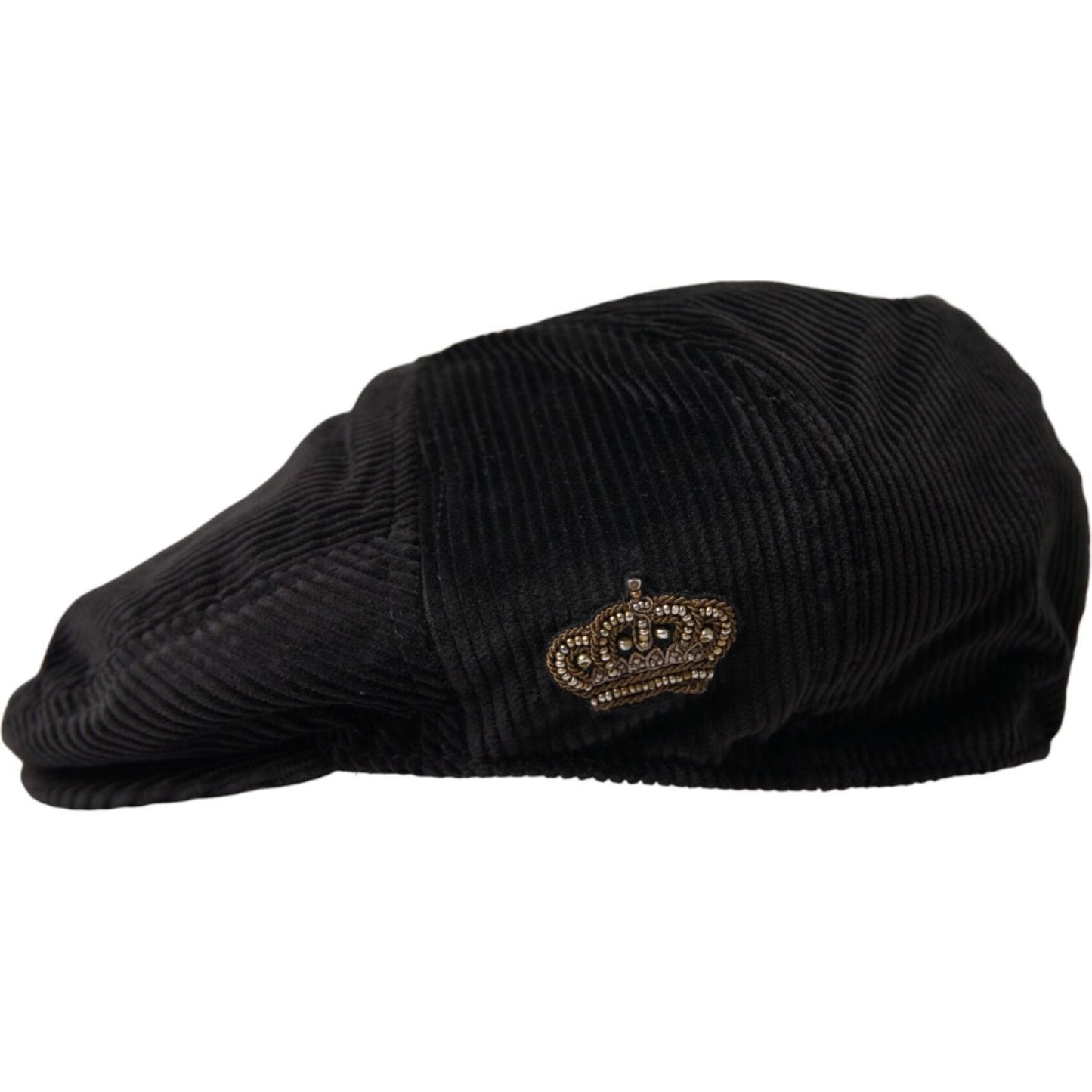 Black Corduroy Crown Newsboy Hat Men