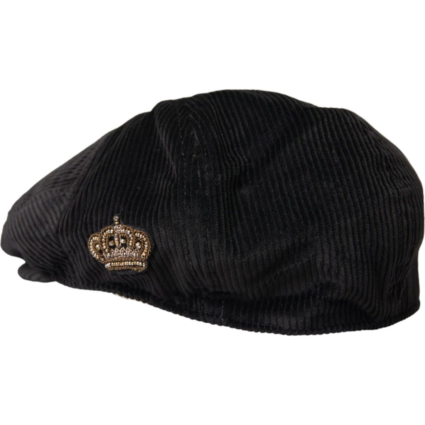 Black Corduroy Crown Newsboy Hat Men