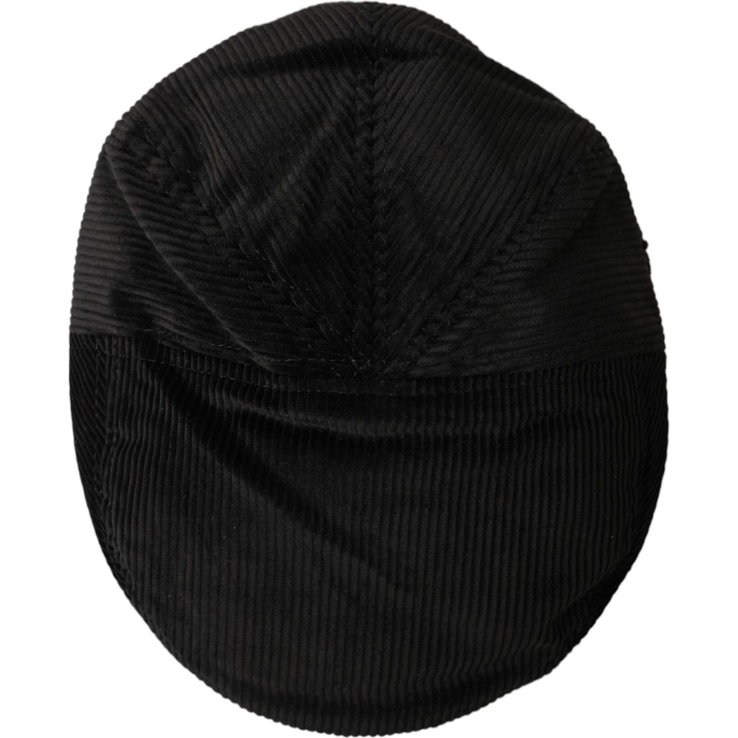 Black Corduroy Crown Newsboy Hat Men