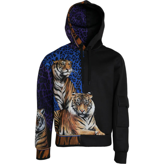 Dolce & Gabbana Multicolor Tiger Hooded Sweatshirt Sweater multicolor-tiger-hooded-sweatshirt-sweater