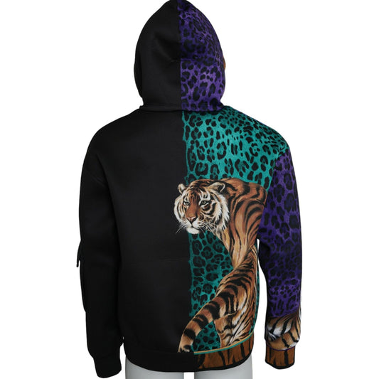 Dolce & Gabbana Multicolor Tiger Hooded Sweatshirt Sweater multicolor-tiger-hooded-sweatshirt-sweater