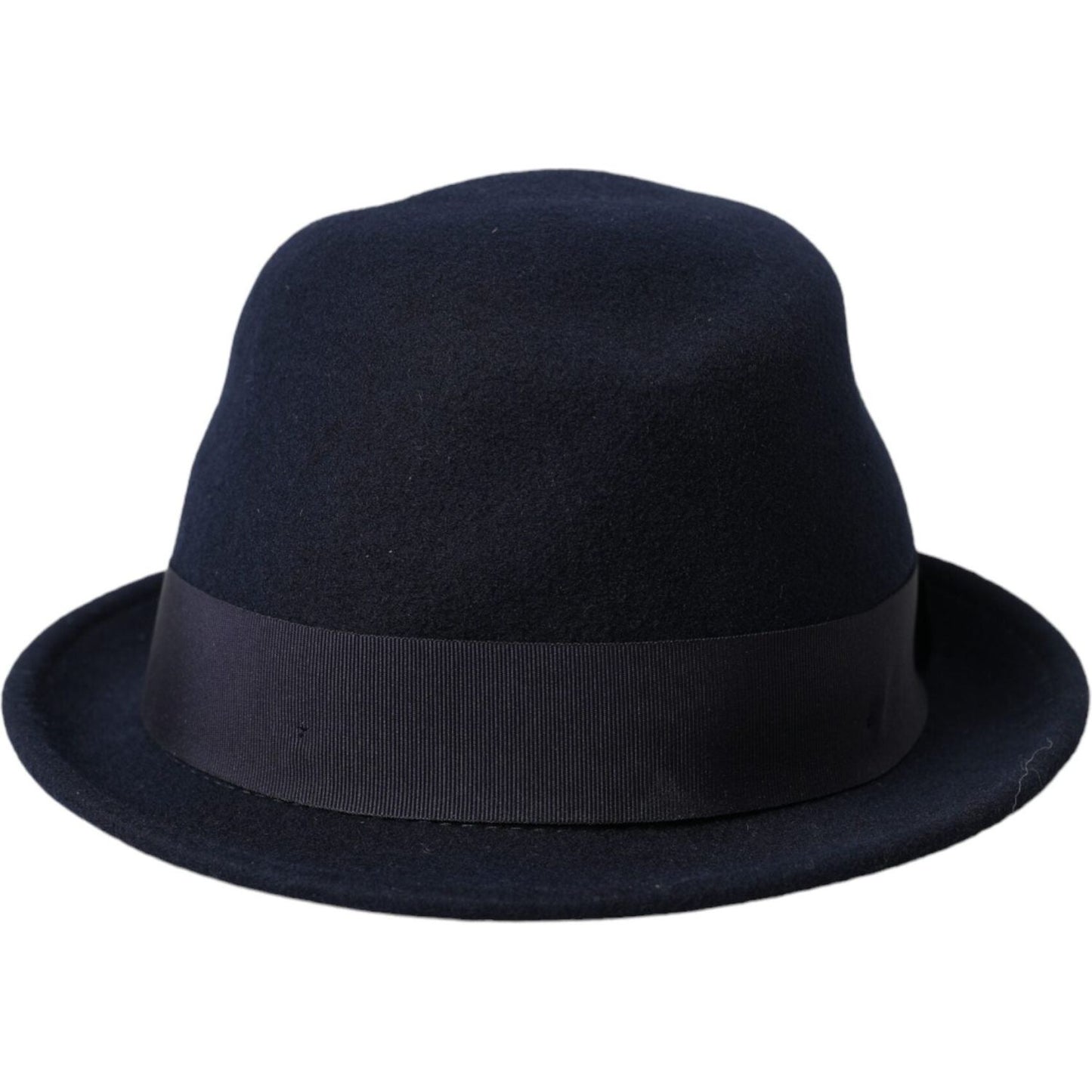Dark Blue Wool Fedora Wide Brim Hat Men