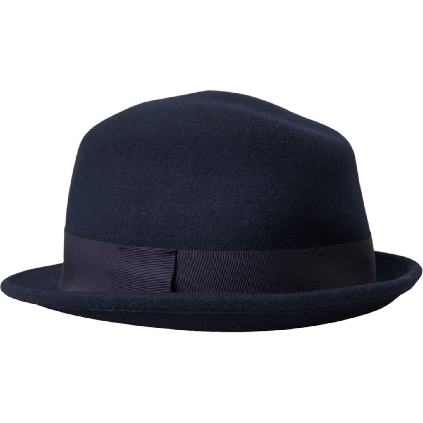 Dark Blue Wool Fedora Wide Brim Hat Men