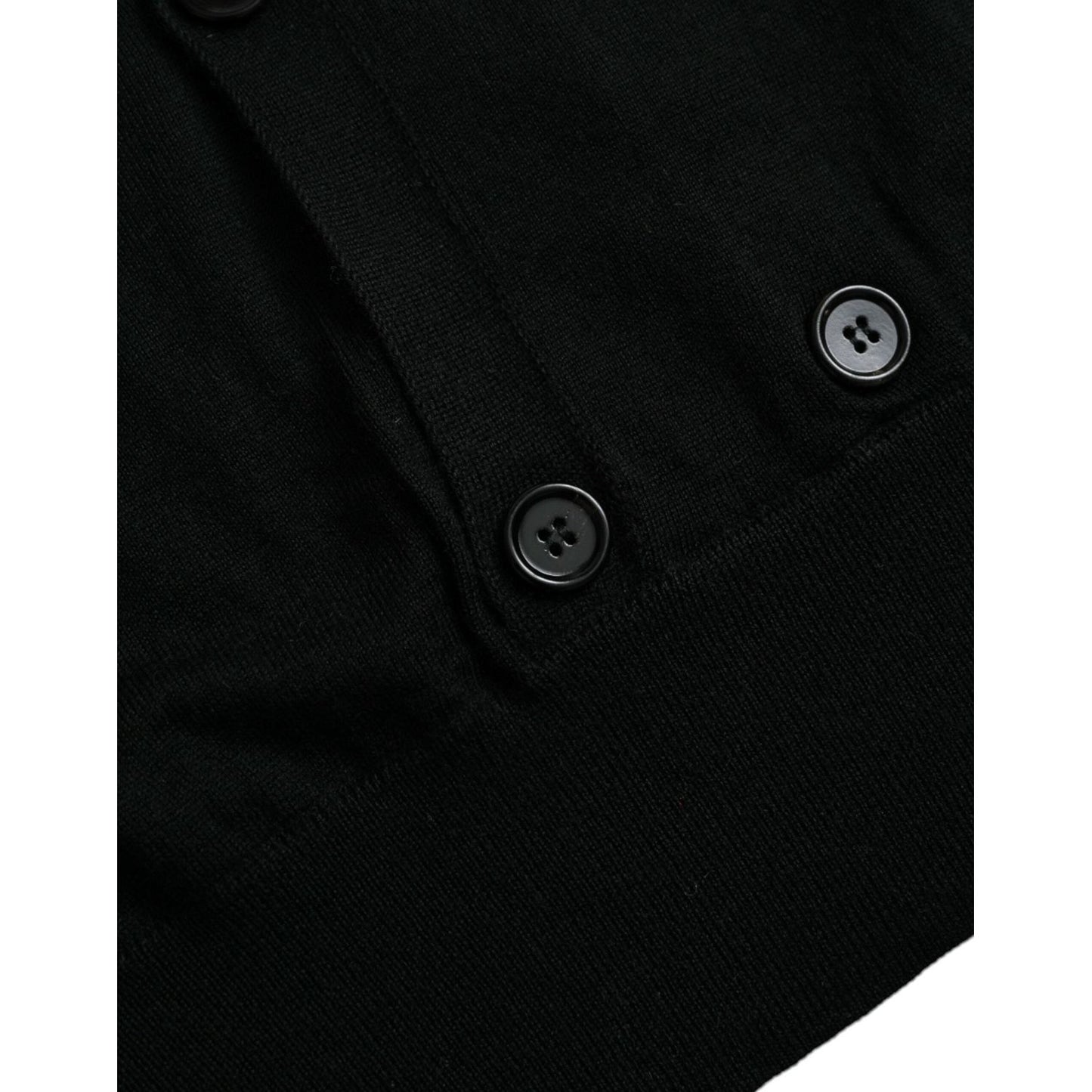 Dolce & Gabbana Black Cashmere Knit Long Sleeves Cardigan Sweater black-cashmere-knit-long-sleeves-cardigan-sweater