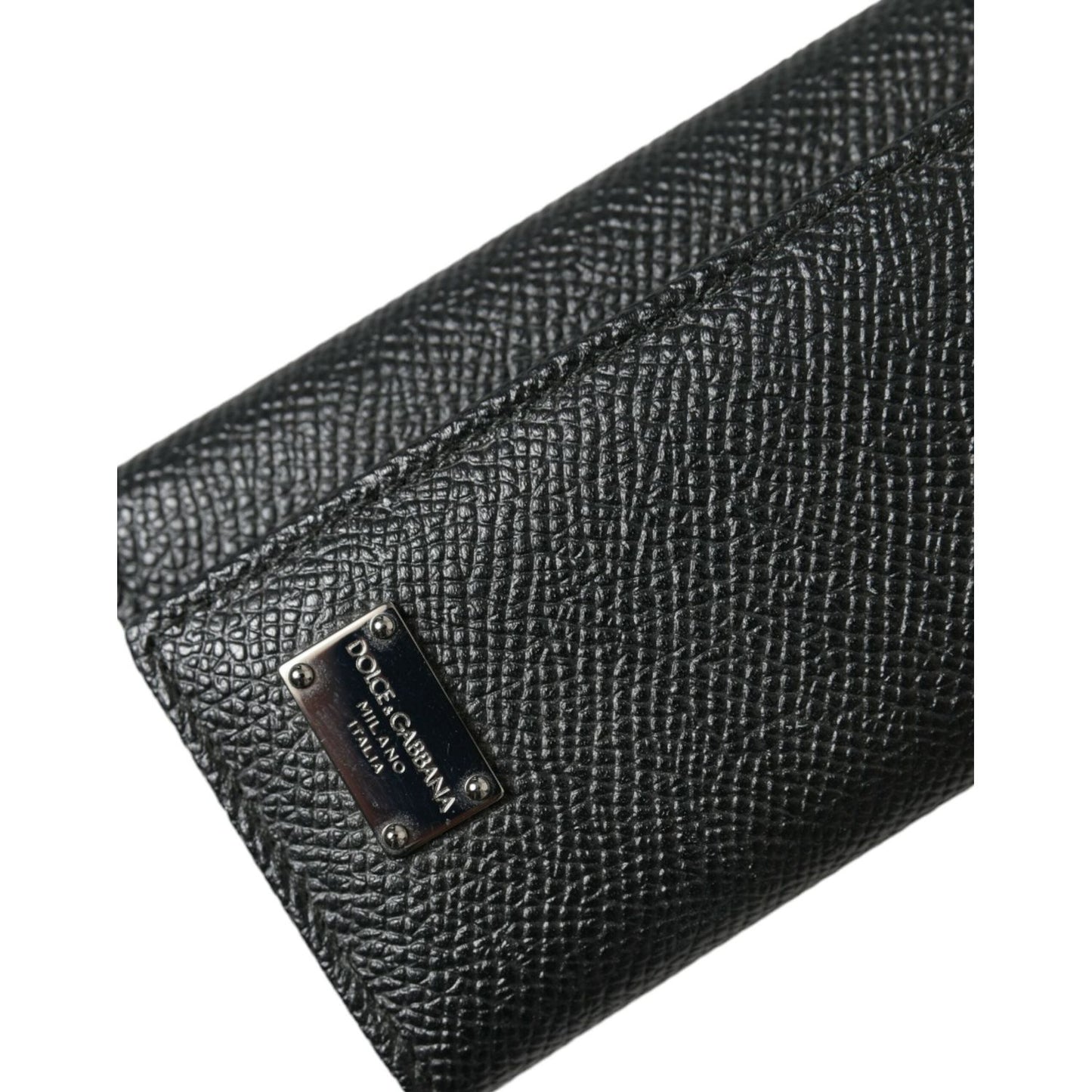 Dolce & GabbanaBlack Calf Leather Logo Plaque Trifold Keyring Key HolderMcRichard Designer Brands£169.00