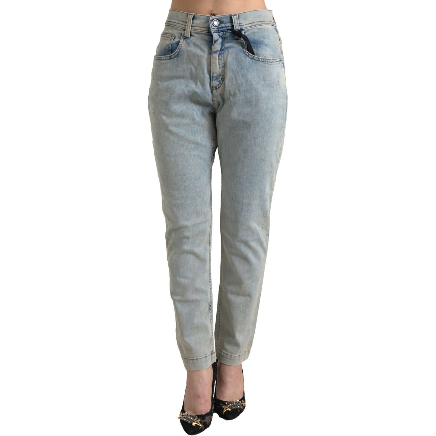 Dolce & Gabbana Chic Mid Waist Skinny Jeans in Blue blue-washed-cotton-mid-waist-skinny-jeans