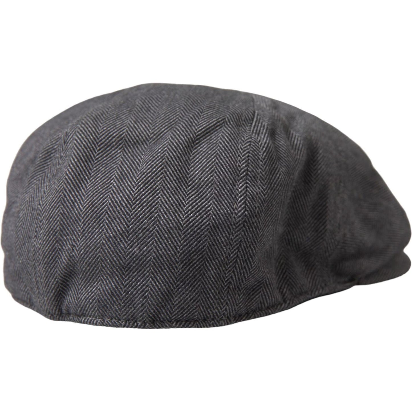 Gray Herringbone Crown Newsboy Hat Men