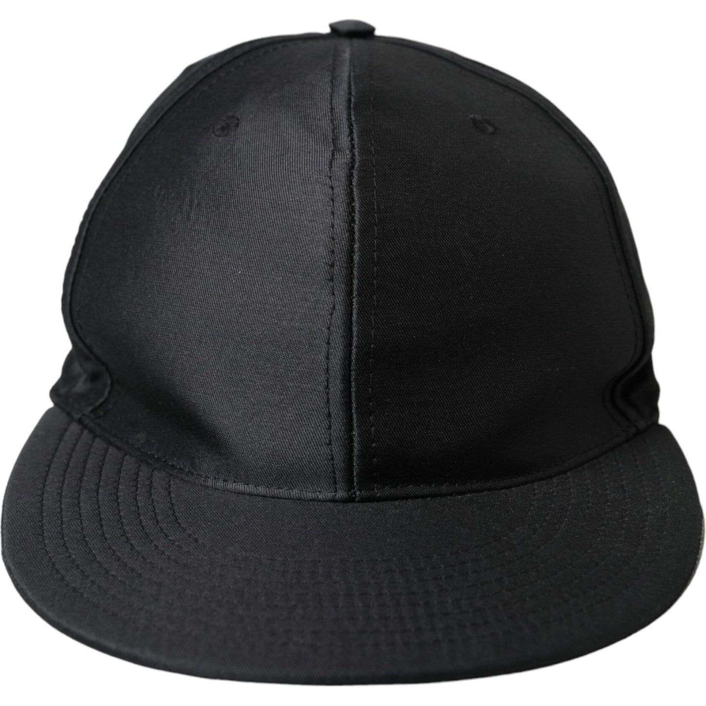 Black Silk Cotton Logo Baseball Hat Men