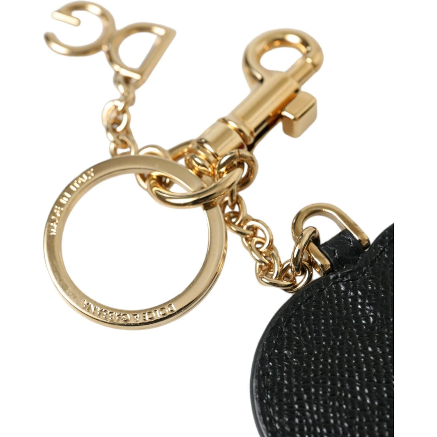 Dolce & Gabbana | Stunning Gold and Pink Leather Keychain| McRichard Designer Brands   