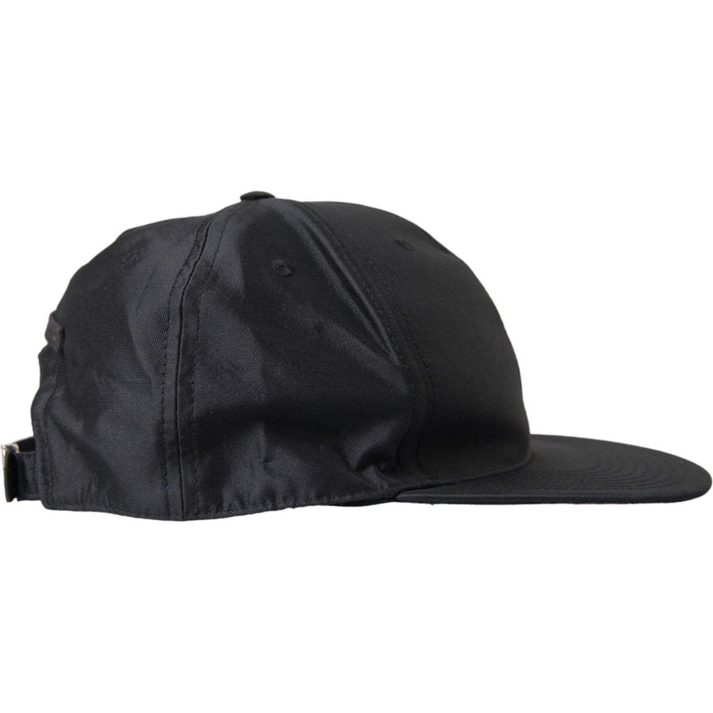 Black Silk Cotton Logo Baseball Hat Men