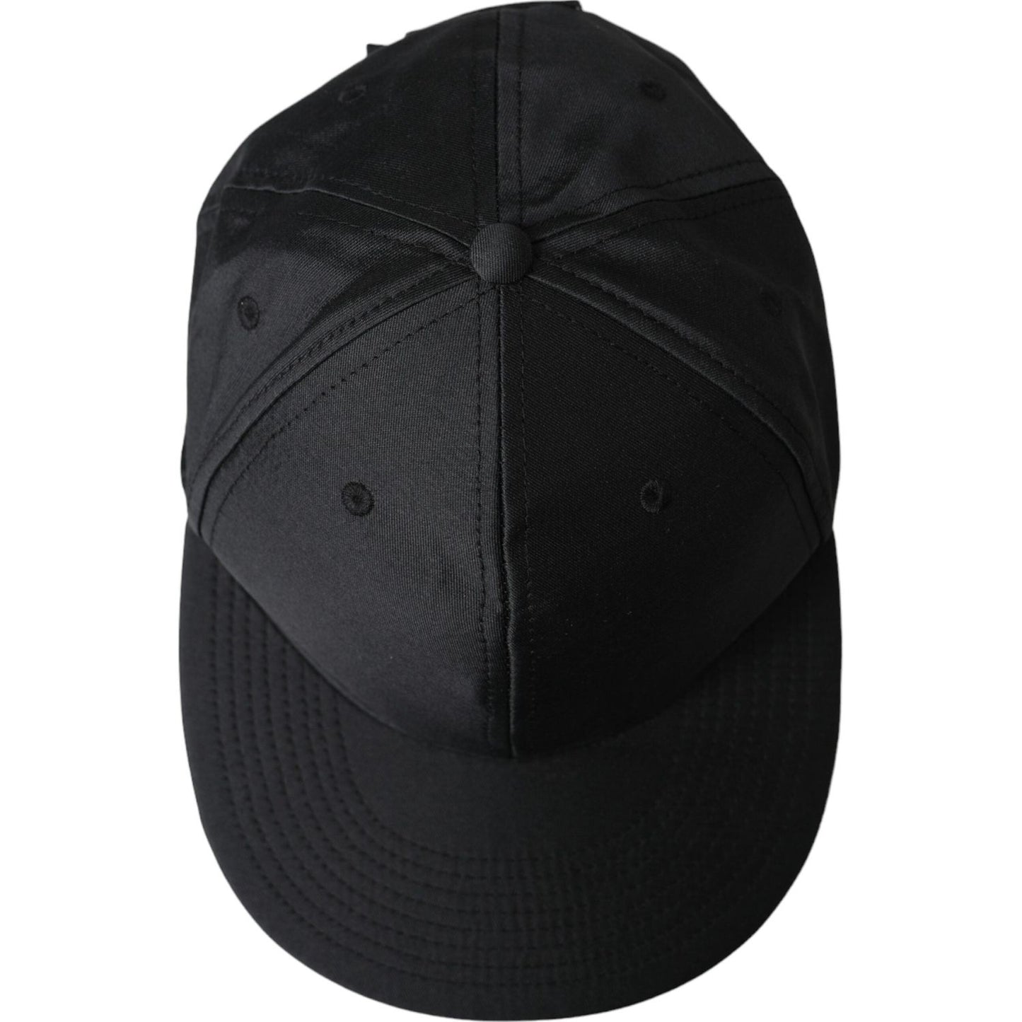 Black Silk Cotton Logo Baseball Hat Men